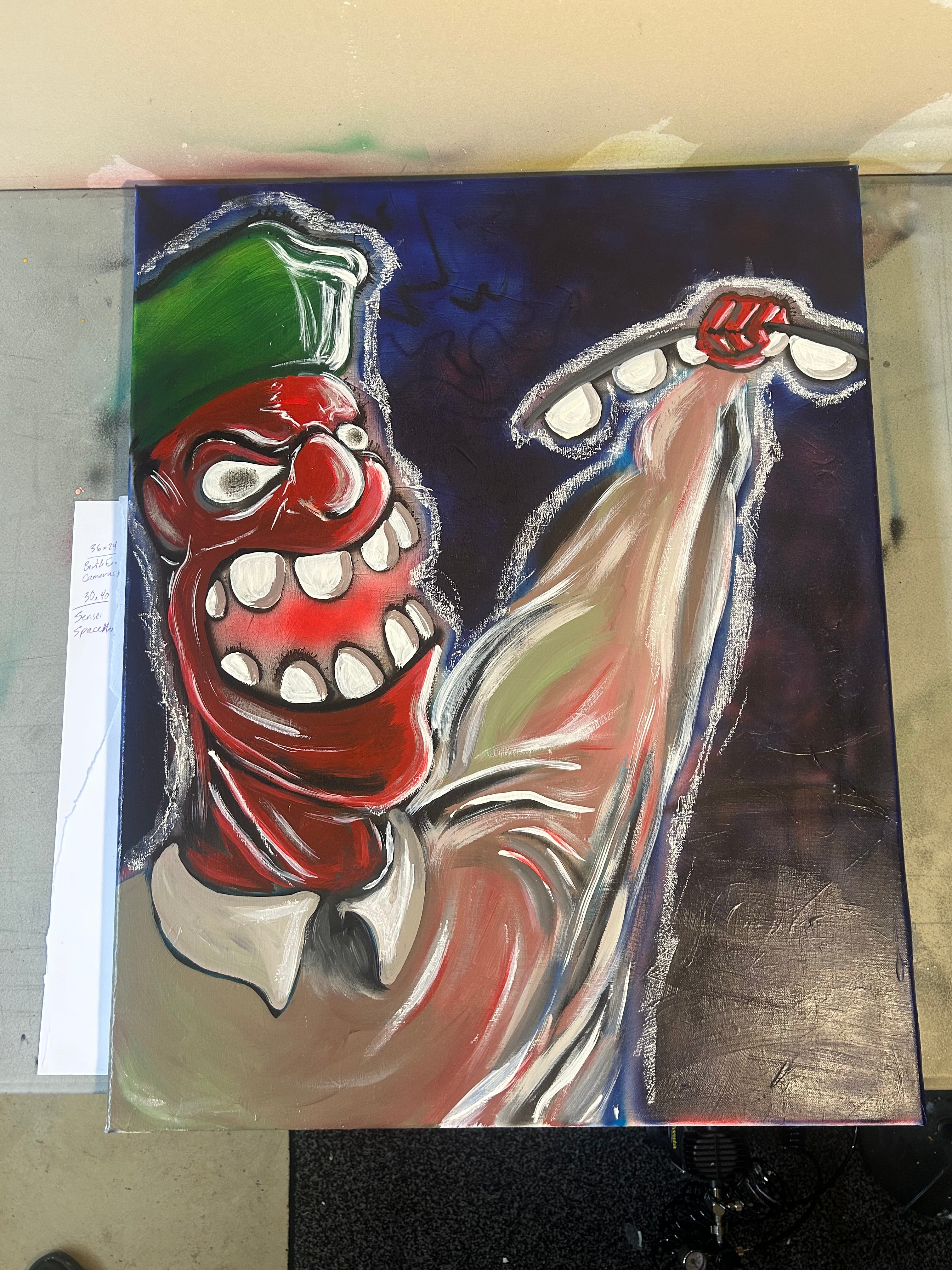 “Sargent Hey Now” 24x18” Acrylic & Oil Pastel