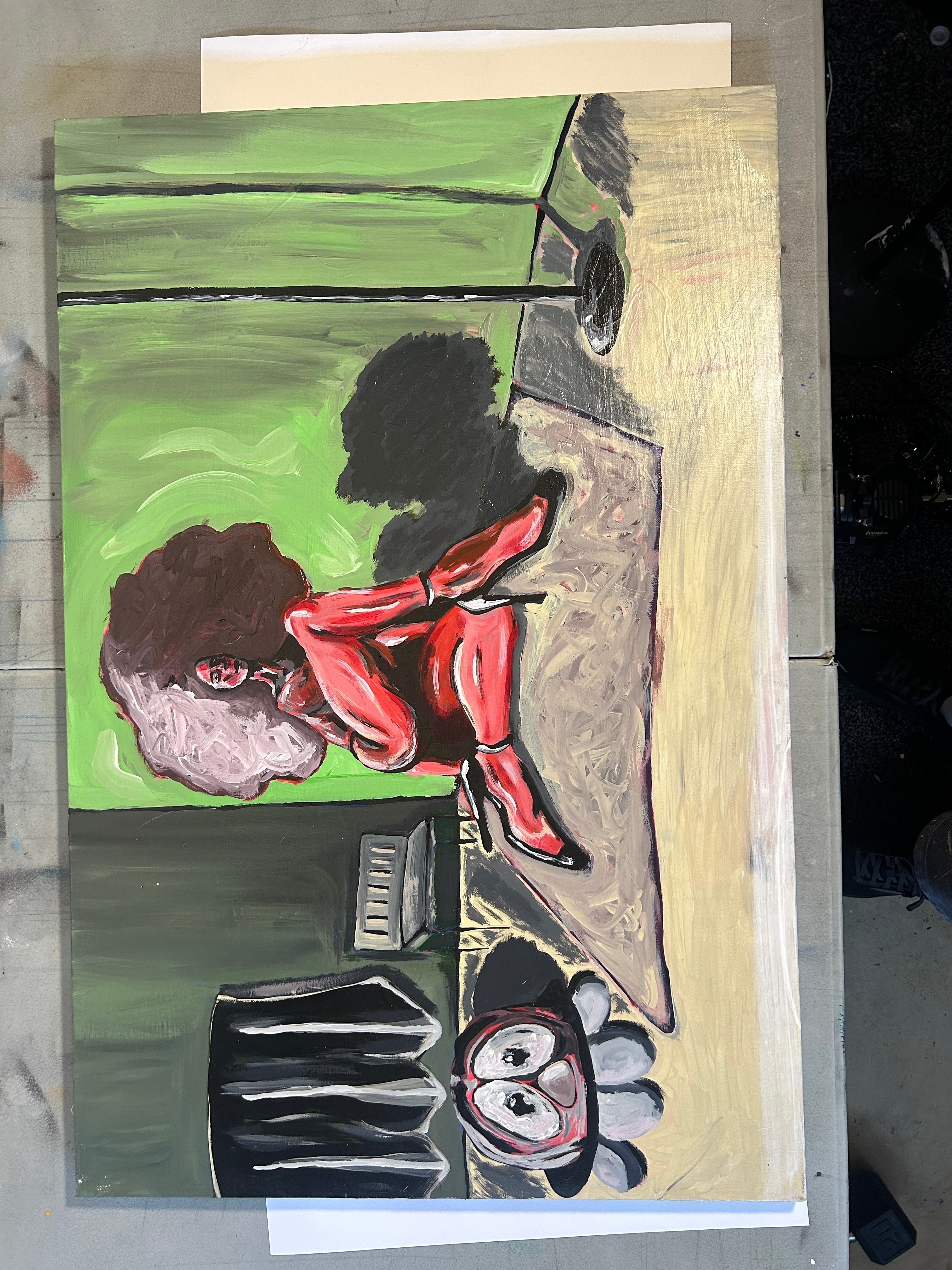 “Working Night” 36x24” Acrylic Painting