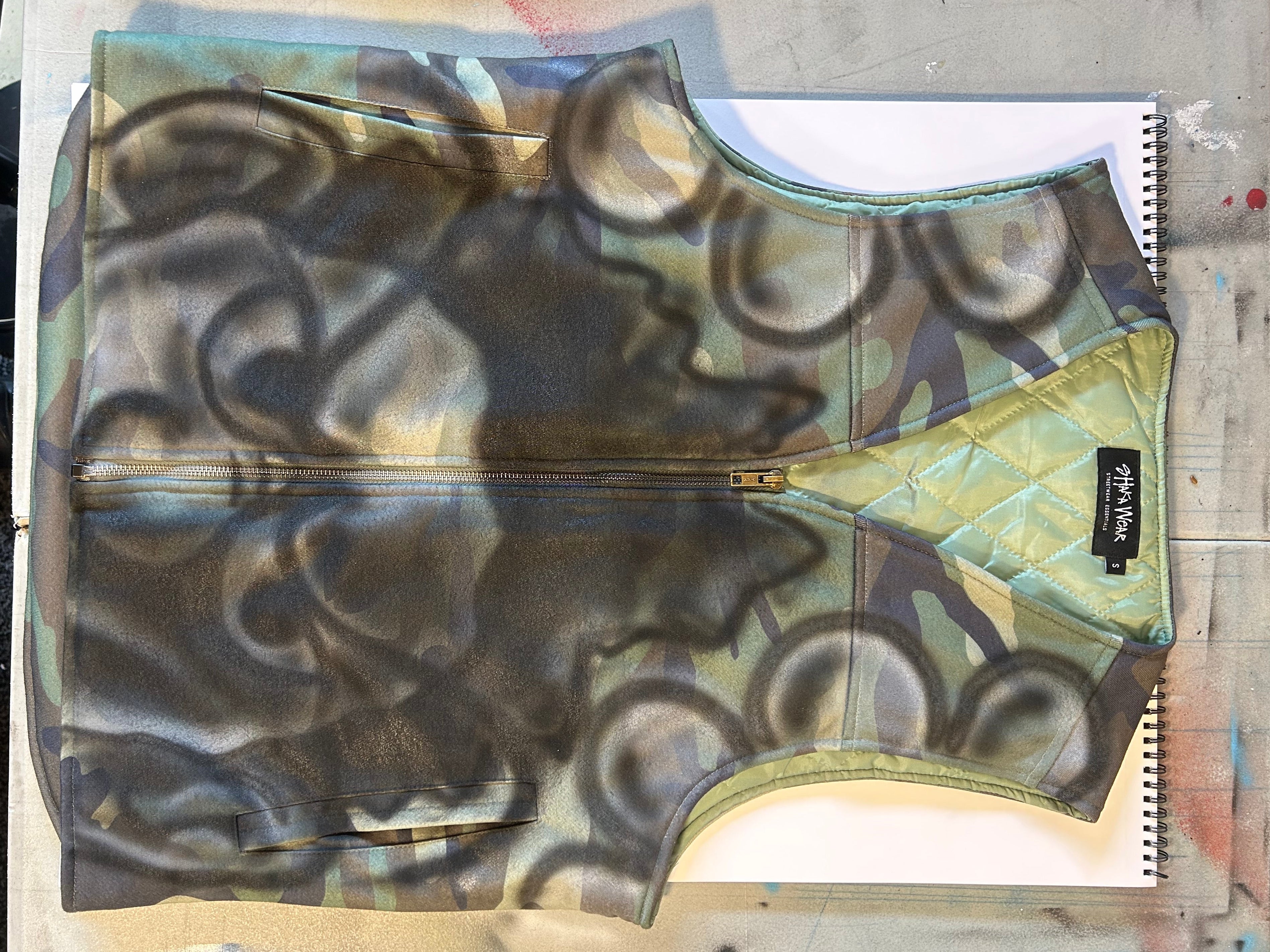 Custom Airbrush Zipper Vest Camouflage